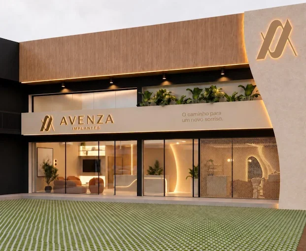 Projeto arquitetônico da fachada da Avenza Implantes